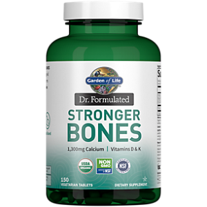 Dr. Formulated Stronger Bones - Organic - 1,300 MG of Calcium with Vitamin D & K (150 Vegetarian Tablets)