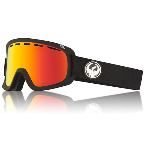 Dragon D1 OTG Goggles Black/lumalens Red W/luma Rose