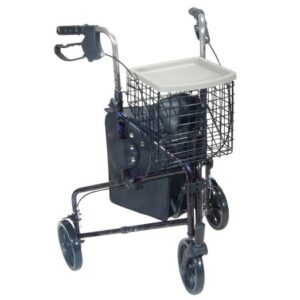Drive Medical 3 Wheel Rollator Walker with Basket Tray and Pouch - 1.0 ea