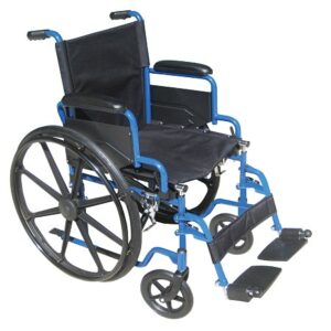 Drive Medical Blue Streak Wheelchair with Flip Back Desk Arms and Swing Away Footrest 18 Inch - 1.0 ea