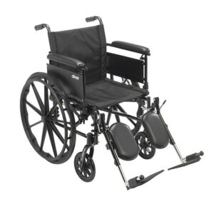 Drive Medical Cruiser X4 Dual Axle Wheelchair with Adjustable Full Arms, Elevating Leg Rests 18 inch Seat - 1.0 ea