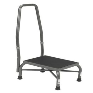 Drive Medical Heavy Duty Bariatric Footstool with Non Skid Rubber Platform and Handrail - 1.0 ea