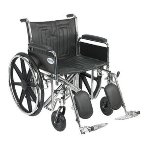 Drive Medical Sentra EC Heavy Duty Wheelchair with Detachable Full Arms and Elevating Leg Rest 22 Inch Seat - 1.0 ea