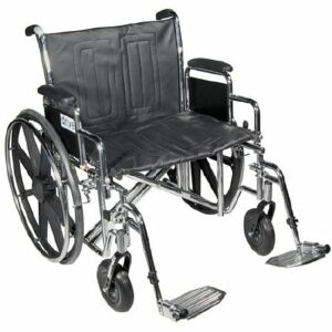 Drive Medical Sentra EC Heavy Duty Wheelchair with Detachable Full Arms and SwingAway Footrest 24 inch - 1.0 ea
