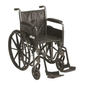 Drive Medical Silver Sport 2 Wheelchair, Detachable Full Arms - 1.0 ea