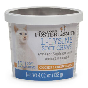 Drs. Foster and Smith Pet Supplements & Vitamins - 120-Ct. Cats L-Lysine Chicken & Cheese Soft Chew