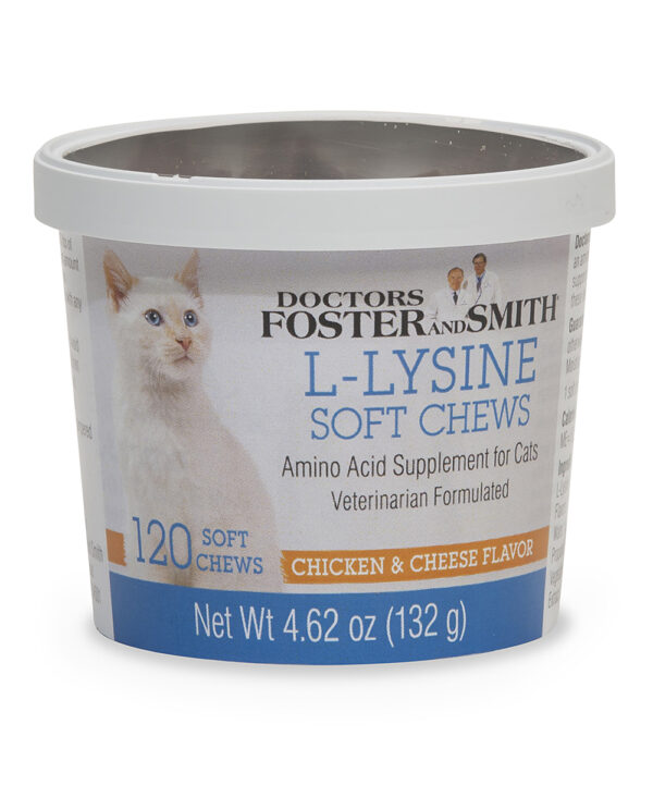 Drs. Foster and Smith Pet Supplements & Vitamins - 120-Ct. Cats L-Lysine Chicken & Cheese Soft Chew