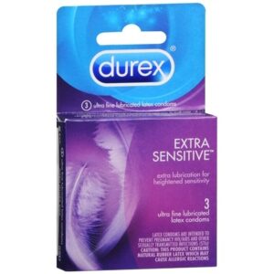 Durex Extra Sensitive Ultra Thin Premium Lubricated Latex Condoms - 3.0 ea