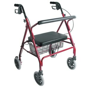 Duro-Med Extra Wide Heavy Duty Steel Bariatric Rollator, Burgundy - 1.0 ea