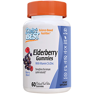 Elderberry Gummies with Vitamin C & Zinc - Immune Support - Berry (60 Gummies)