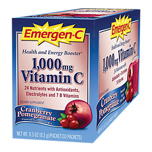Emergen-C - 1,000 MG Vitamin C with B Vitamins - Cranberry Pomegranate (30 Single Serving Packets)