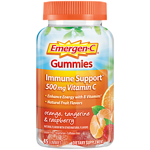 Emergen-C Gummies for Immune Support - 500mg Vitamin C - Orange, Tangerine & Raspberry (45 Gummies)