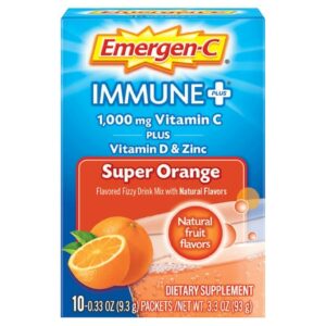 Emergen-C Immune+ Drink Mix with 1000 mg Vitamin C Plus Vitamin D & Zinc - 0.33 oz x 10 pack