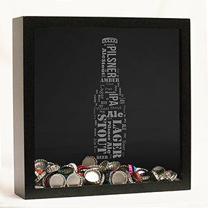 Engraved Beer Bottle Word-Art Shadow Box