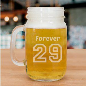 Engraved Birthday Message Mason Jar