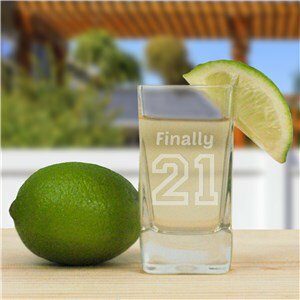 Engraved Birthday Message Square Shot Glass