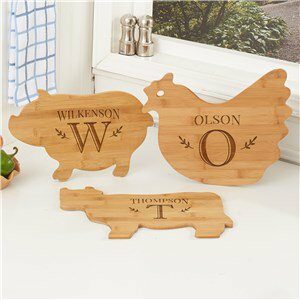 Engraved Family Name Animal Cutting Board