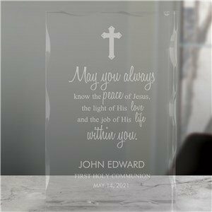 Engraved First Communion Blessings Acrylic Keepsake