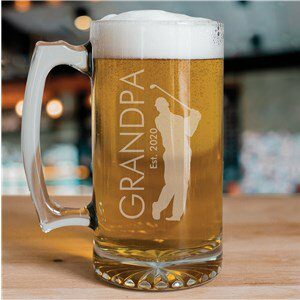 Engraved Golfer Glass Mug