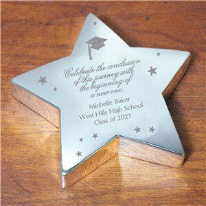 Engraved Graduation Silver Star Keepsake