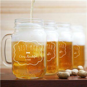 Engraved Groomsman Mason Jar