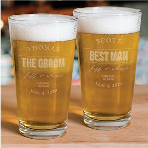 Engraved Groomsmen Beer Glass