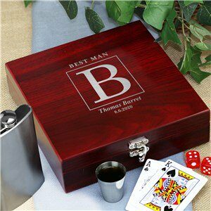 Engraved Groomsmen Poker Flask Set