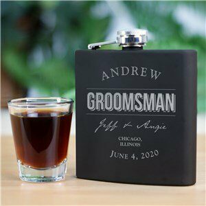 Engraved Groomsmen Steel Flask