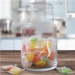 Engraved Hair Stylist Glass Treat Goodies Jar