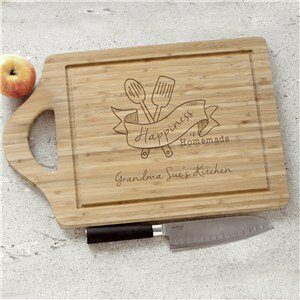 Engraved Happiness is Homemade Cutting Board