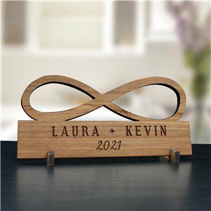 Engraved Infinity Wood Plaque