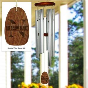 Engraved Initial Wind Chime