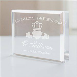 Engraved Irish Acrylic Block Keepsake