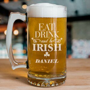 Engraved Irish Beer Stein