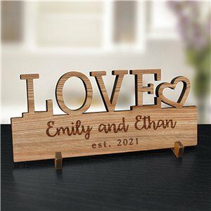 Engraved LOVE Wood Plaque