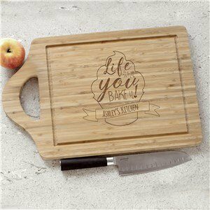 Engraved Life is What You Bake It Cutting Board