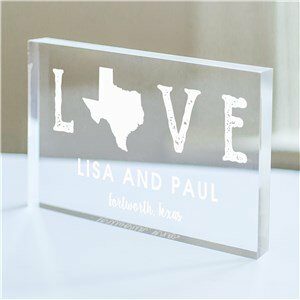 Engraved Love Established Acrylic Keepsake