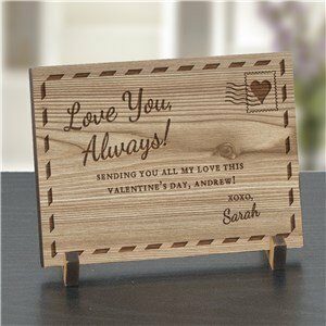 Engraved Love You Always Wood Postcard