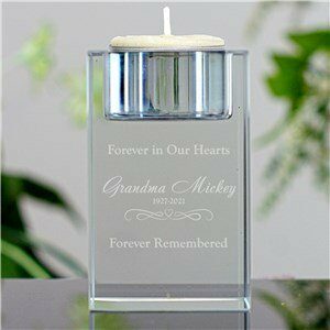 Engraved Memorial Candle Holder