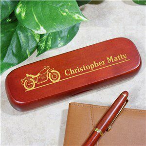 Engraved Motorcycle Rosewood Pen Set