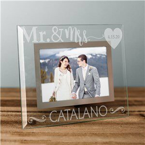 Engraved Mr and Mrs Glass Frame