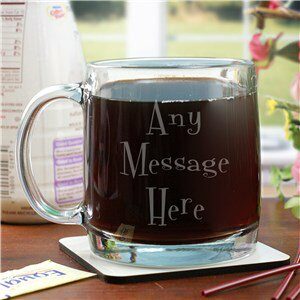 Engraved Mystical Message Glass Mug