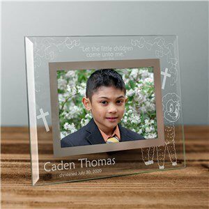 Engraved New Baby Glass Picture Frame