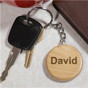 Engraved Wood Key Chain