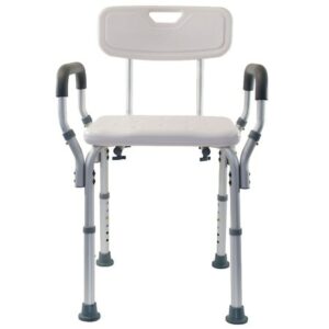 Essential Medical Adjustable Removable Arm Shower Bench with Back - 1.0 Each