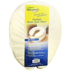 Essential Medical Bath Safety Padded Toilet Seat Riser 2 inch Thick - 1.0 ea