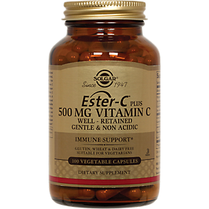 Ester C Plus Vitamin C - Gentle & Non-Acidic - 500 MG (100 Vegetarian Capsules)