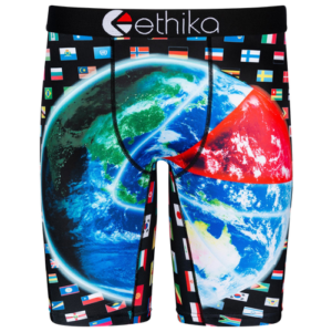 Ethika Mens Ethika Graphic Brief - Mens Black/Multi Size L