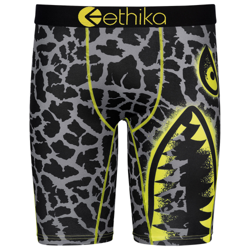 Ethika Mens Ethika Graphic Brief - Mens Black/Yellow Size XL