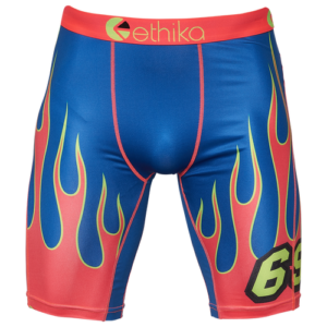 Ethika Mens Ethika Graphic Brief - Mens Blue/Orange Size M